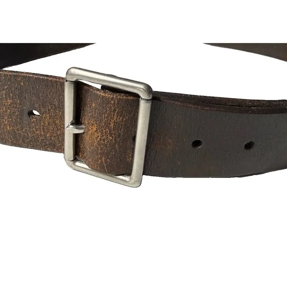 Wallace & Barnes Handcrafted Italian Leather Belt Brown Worn Distressed Sz 40